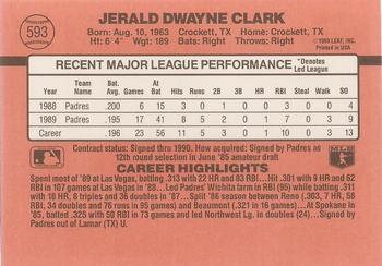 1990 Donruss #593 Jerald Clark Back