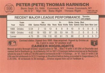 1990 Donruss #596 Pete Harnisch Back