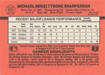1990 Donruss #603 Mike Sharperson Back