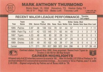 1990 Donruss #612 Mark Thurmond Back