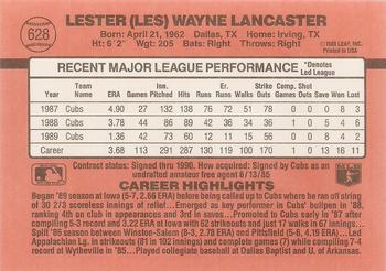 1990 Donruss #628 Les Lancaster Back