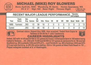 1990 Donruss #656 Mike Blowers Back