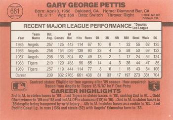 1990 Donruss #661 Gary Pettis Back