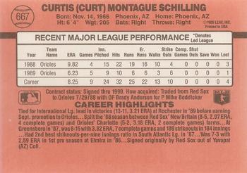 1990 Donruss #667 Curt Schilling Back