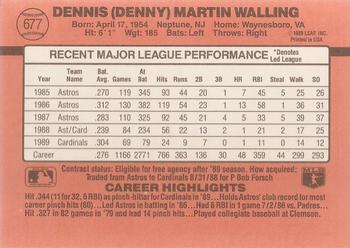 1990 Donruss #677 Denny Walling Back