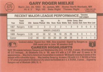 1990 Donruss #679 Gary Mielke Back