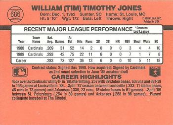 1990 Donruss #686 Tim Jones Back