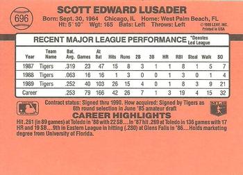 1990 Donruss #696 Scott Lusader Back