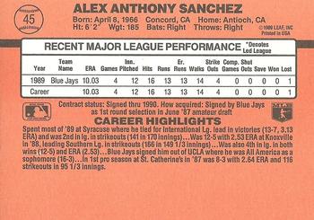 1990 Donruss #45 Alex Sanchez Back