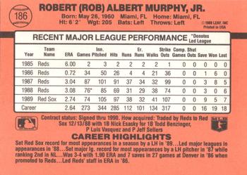 1990 Donruss #186 Rob Murphy Back