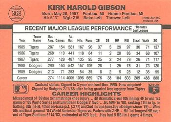 1990 Donruss #368 Kirk Gibson Back