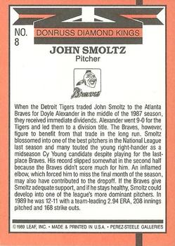 1990 Donruss #8 John Smoltz Back