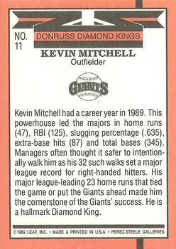 1990 Donruss #11 Kevin Mitchell Back
