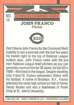 1990 Donruss #14 John Franco Back