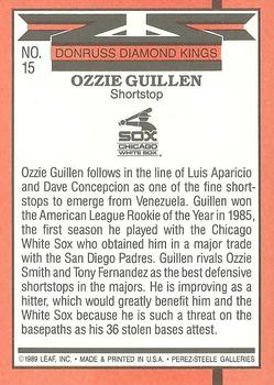 1990 Donruss #15 Ozzie Guillen Back