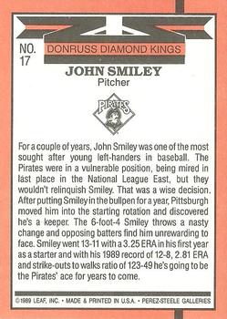 1990 Donruss #17 John Smiley Back