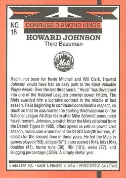 1990 Donruss #18 Howard Johnson Back