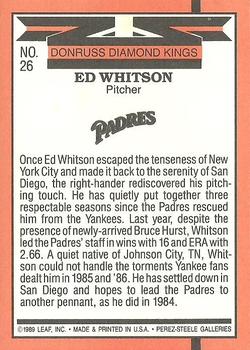 1990 Donruss #26 Ed Whitson Back