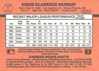 1990 Donruss #77 Eddie Murray Back