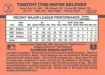1990 Donruss #79 Tim Belcher Back