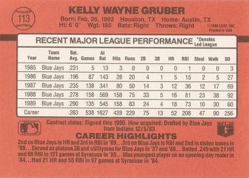1990 Donruss #113 Kelly Gruber Back