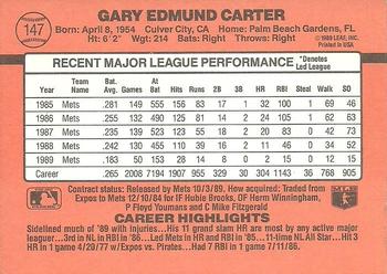 1990 Donruss #147 Gary Carter Back