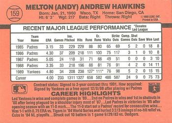 1990 Donruss #159 Andy Hawkins Back