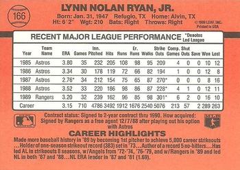 1990 Donruss #166 Nolan Ryan Back
