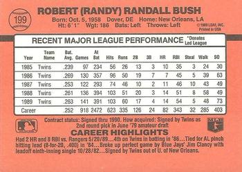 1990 Donruss #199 Randy Bush Back