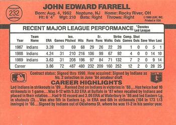 1990 Donruss #232 John Farrell Back