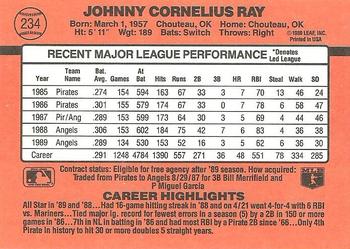 1990 Donruss #234 Johnny Ray Back