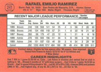 1990 Donruss #241 Rafael Ramirez Back