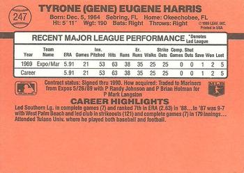 1990 Donruss #247 Gene Harris Back