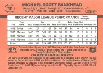 1990 Donruss #261 Scott Bankhead Back