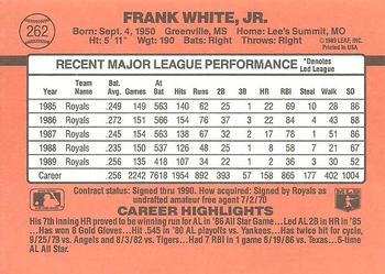 1990 Donruss #262 Frank White Back