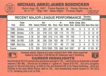 1990 Donruss #280 Mike Boddicker Back