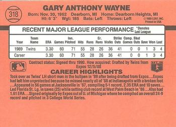 1990 Donruss #318 Gary Wayne Back