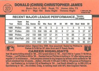 1990 Donruss #323 Chris James Back