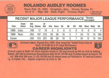 1990 Donruss #360 Rolando Roomes Back