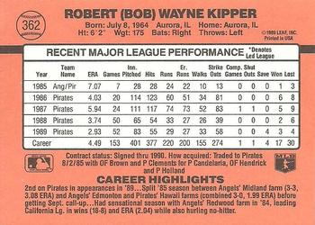 1990 Donruss #362 Bob Kipper Back
