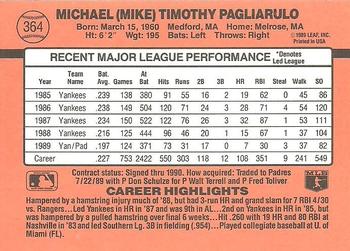 1990 Donruss #364 Mike Pagliarulo Back