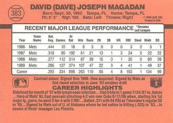 1990 Donruss #383 Dave Magadan Back