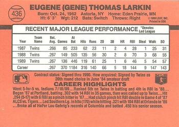 1990 Donruss #436 Gene Larkin Back