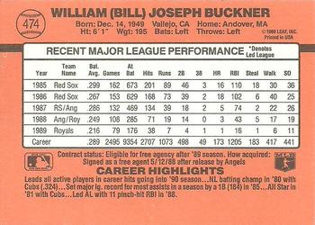 1990 Donruss #474 Bill Buckner Back