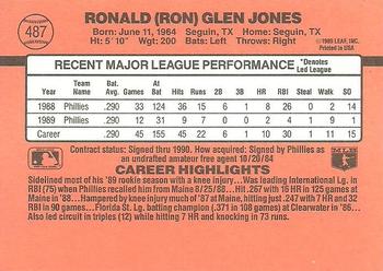 1990 Donruss #487 Ron Jones Back