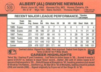 1990 Donruss #506 Al Newman Back