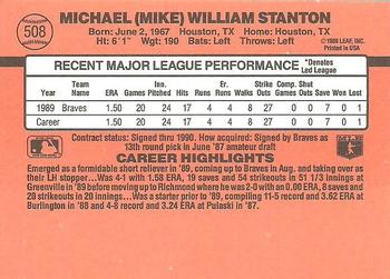 1990 Donruss #508 Mike Stanton Back