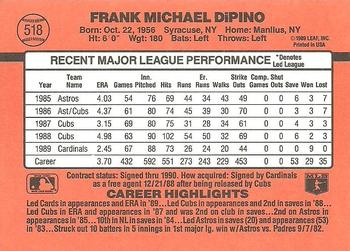 1990 Donruss #518 Frank DiPino Back