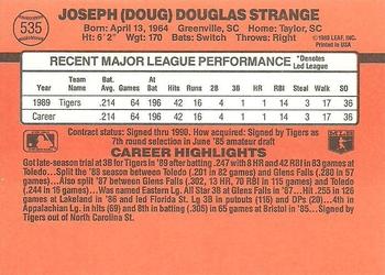 1990 Donruss #535 Doug Strange Back