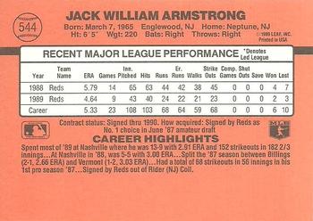 1990 Donruss #544 Jack Armstrong Back